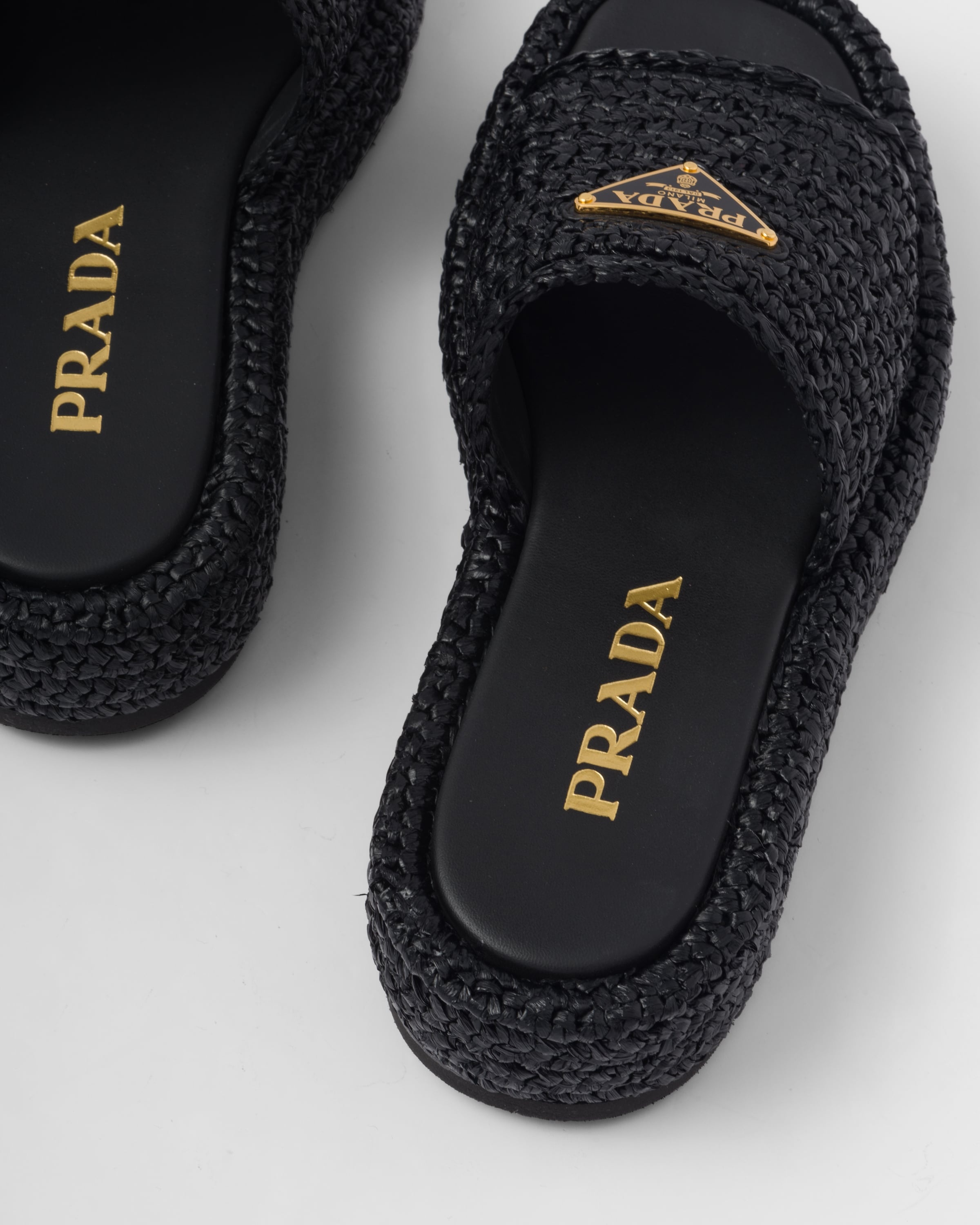PRADA＊Crochet flatform slides ラフィア サンダル＊送込 Prada Crochet Flatform Slides | Saks Fifth Avenue