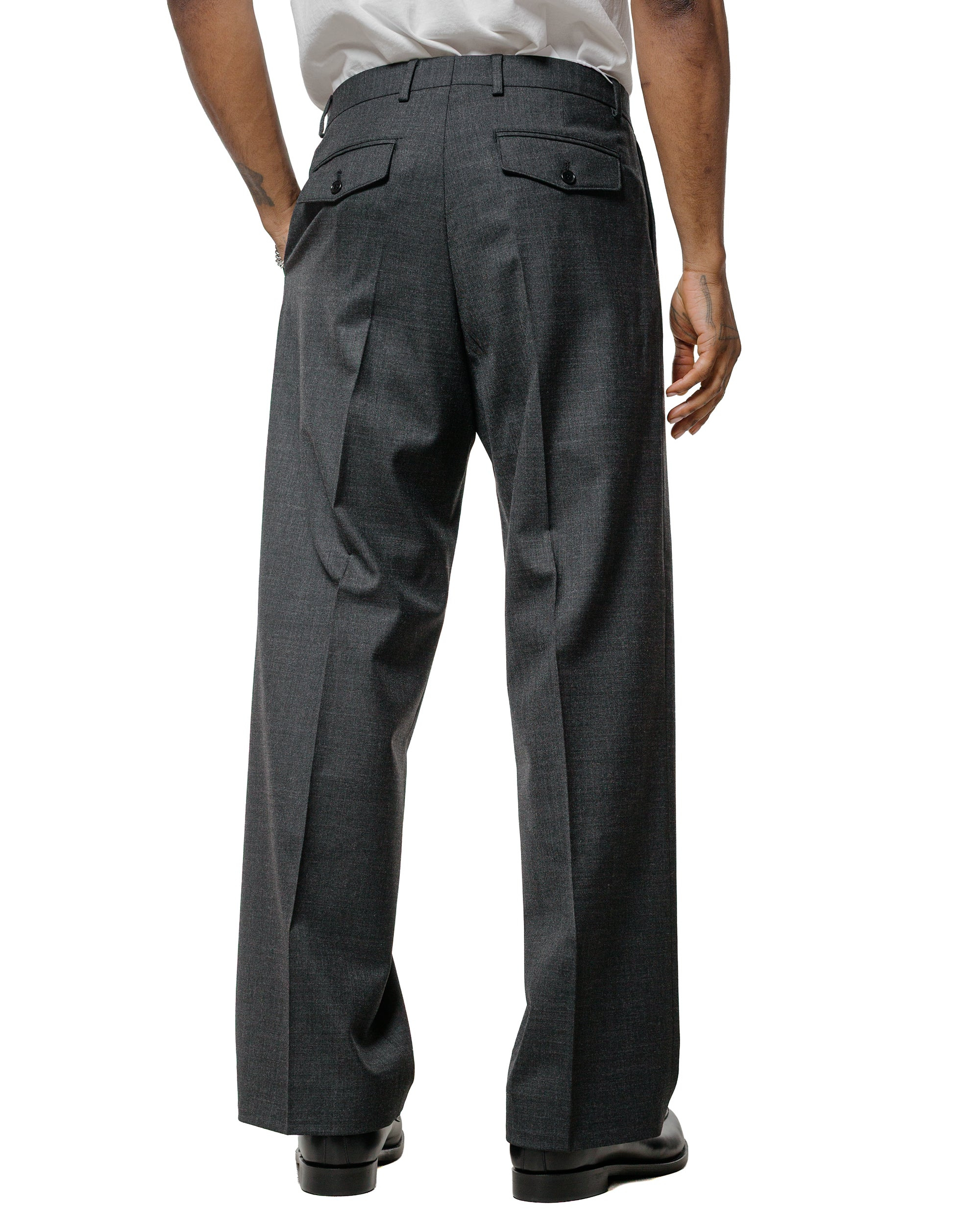 Wide Pleated Trouser Anthracite - 3