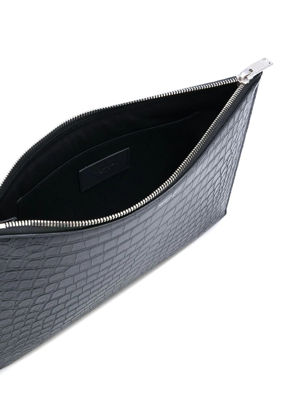 medium crocodile embossed pouch - 5