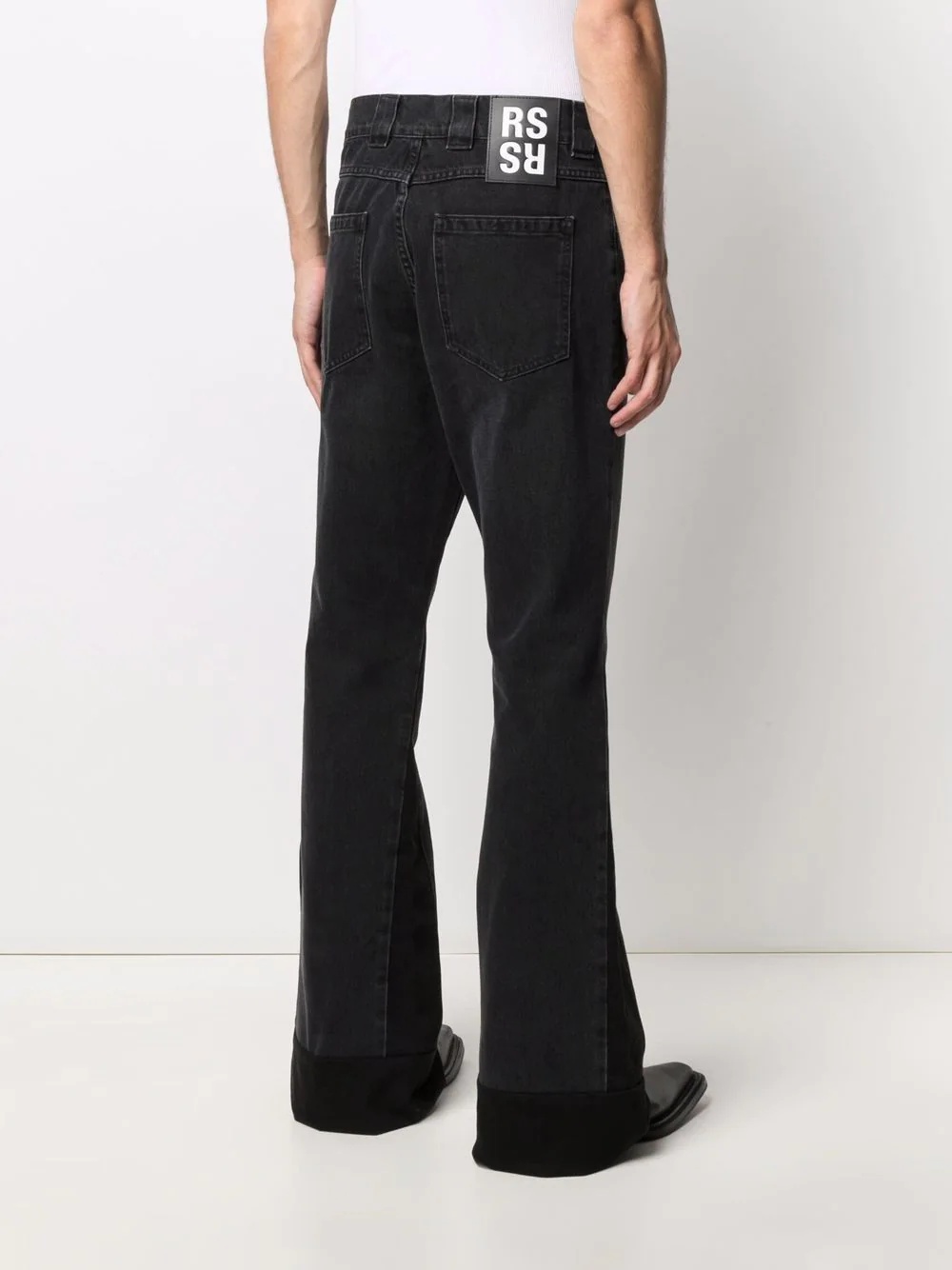 logo-patch flared trousers - 4