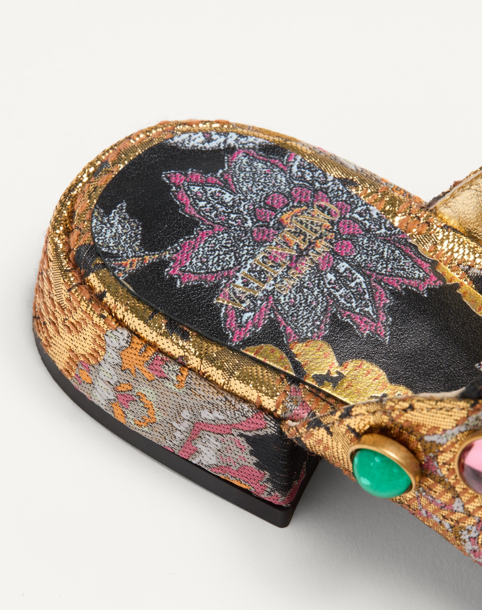 PRESHOES SANDAL IN APRES L'HIVER JACQUARD FABRIC WITH CRYSTALS 20MM - 4