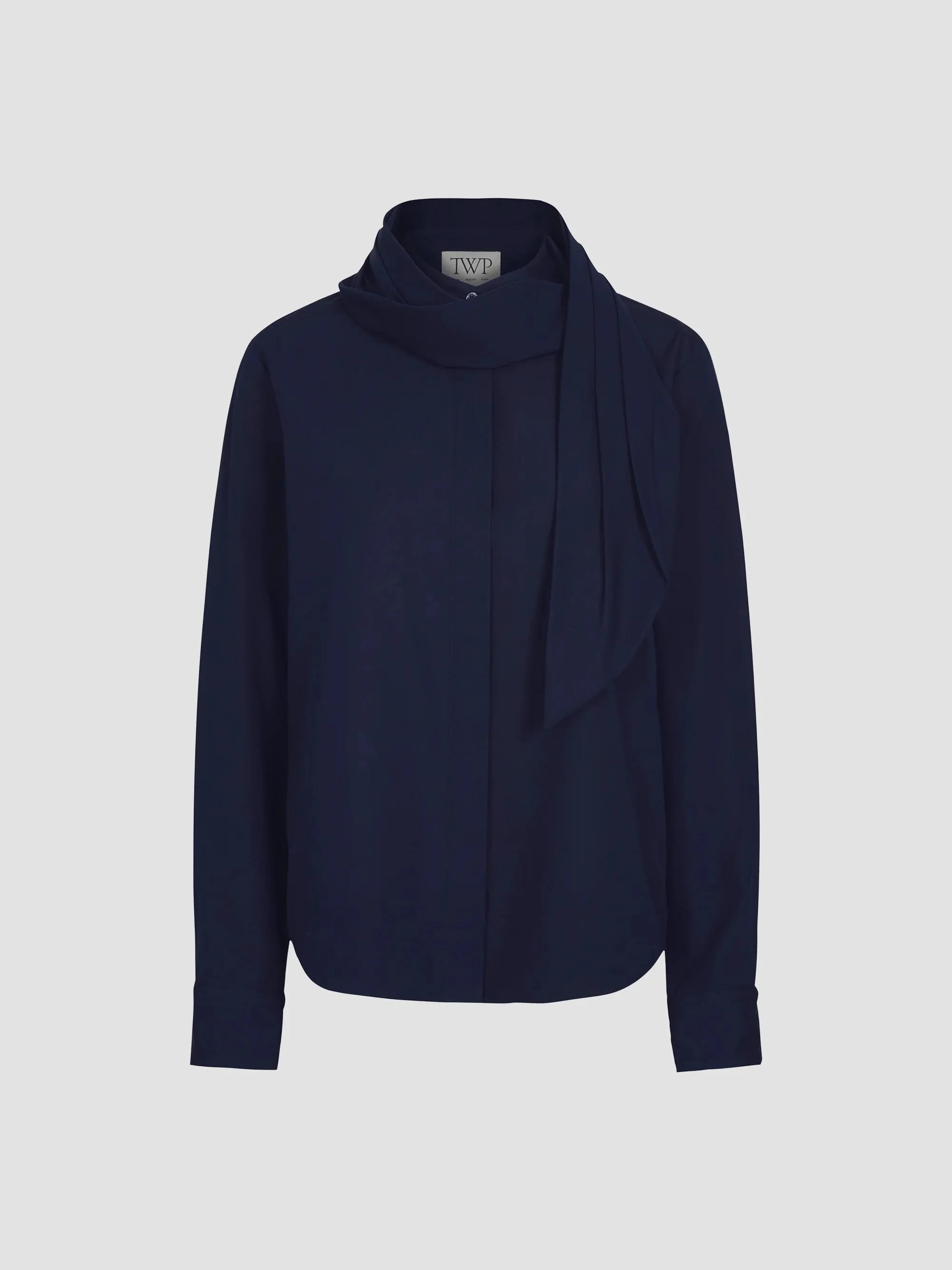 Women's Sash Cotton Shirt - Midnight - 1