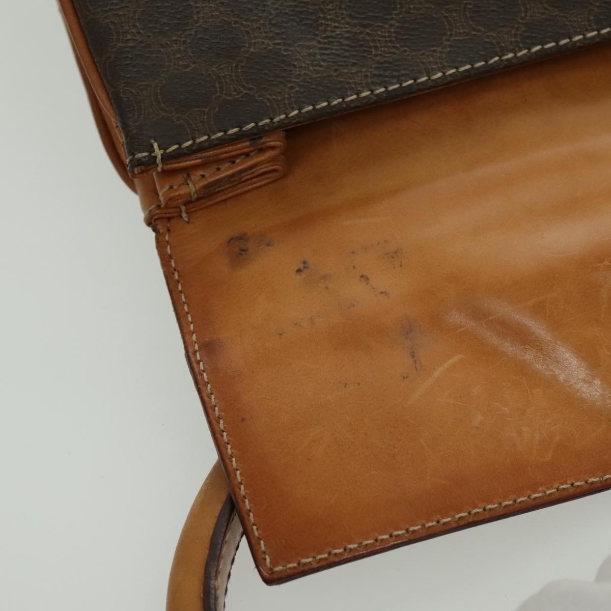 CELINE Macadam Canvas Hand Bag Coated Canvas Brown - 10