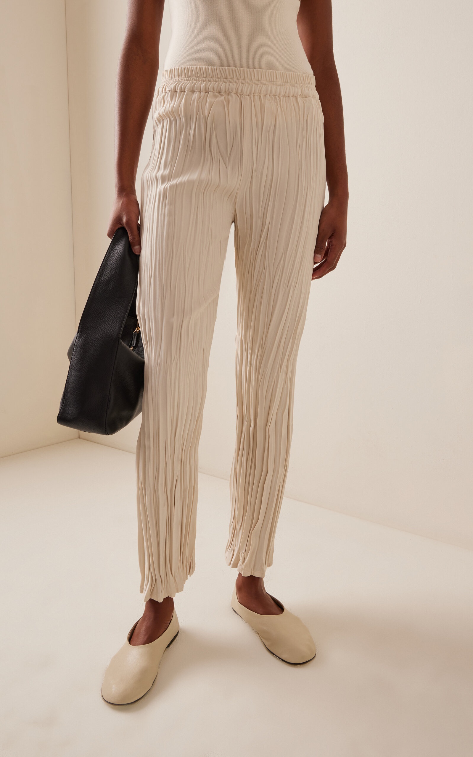 Maisie Plissé Crepe Skinny Pants white - 3