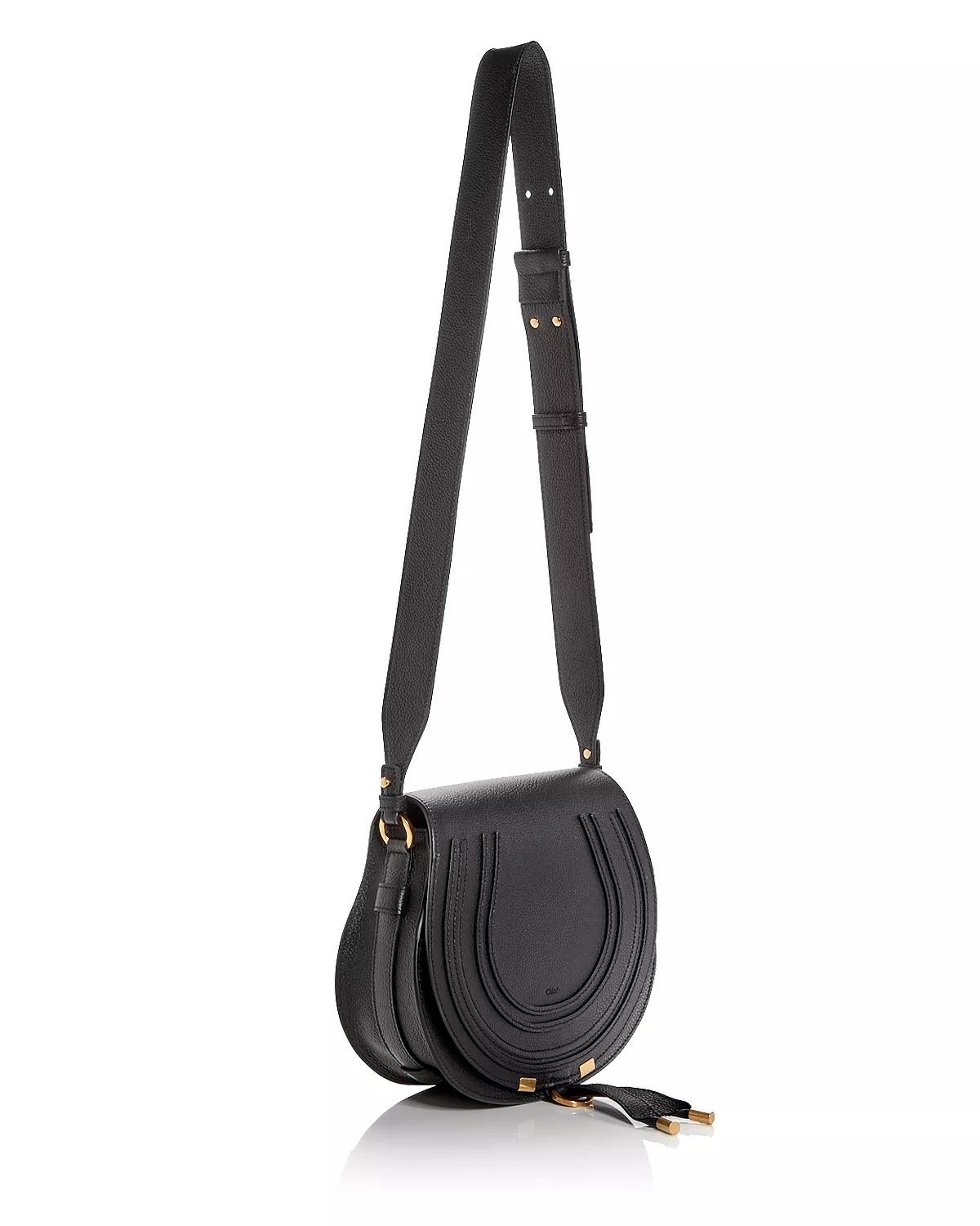 Marcie Small Leather Saddle Bag - 4