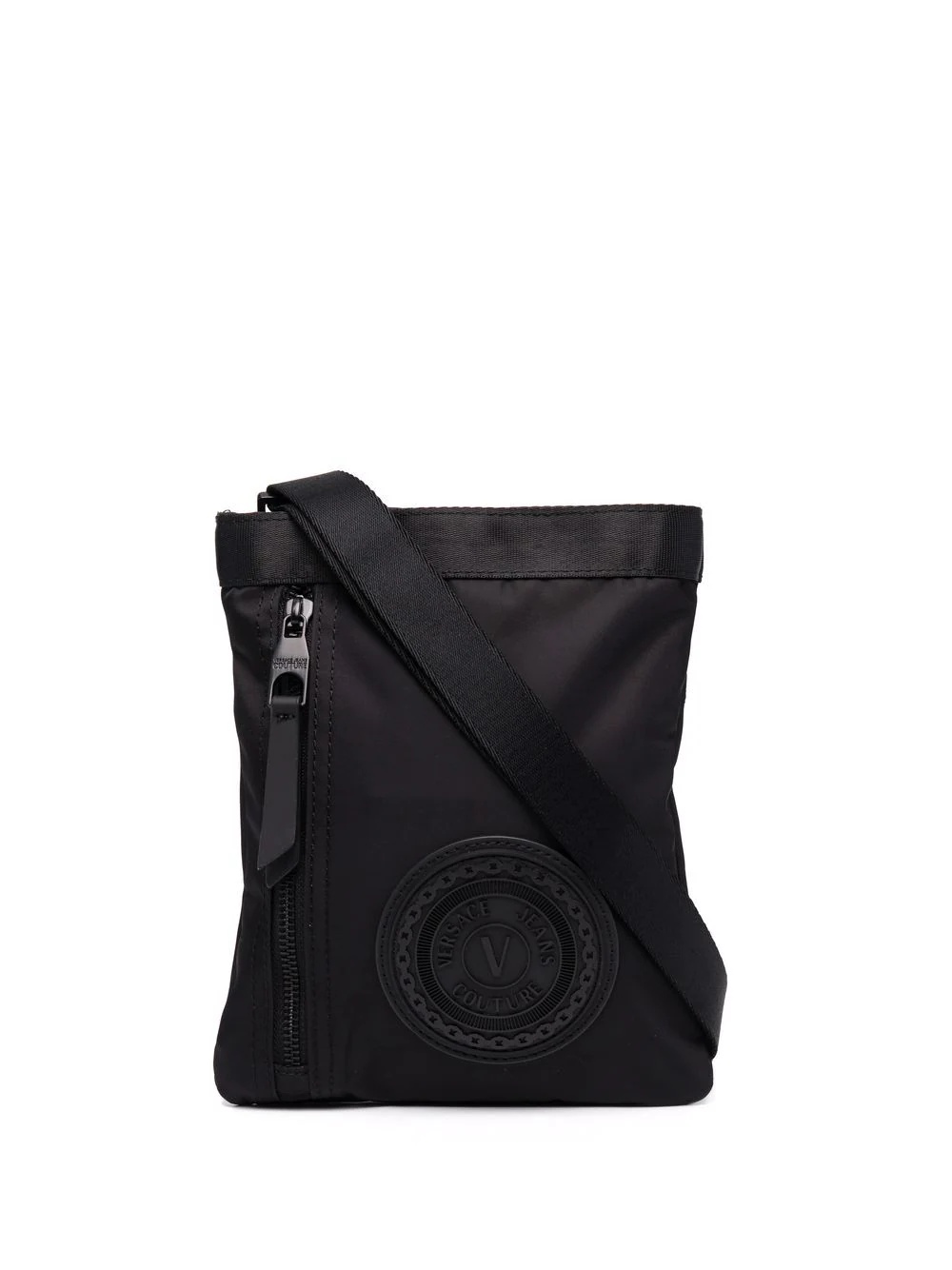 logo-patch zip-up messenger bag - 1