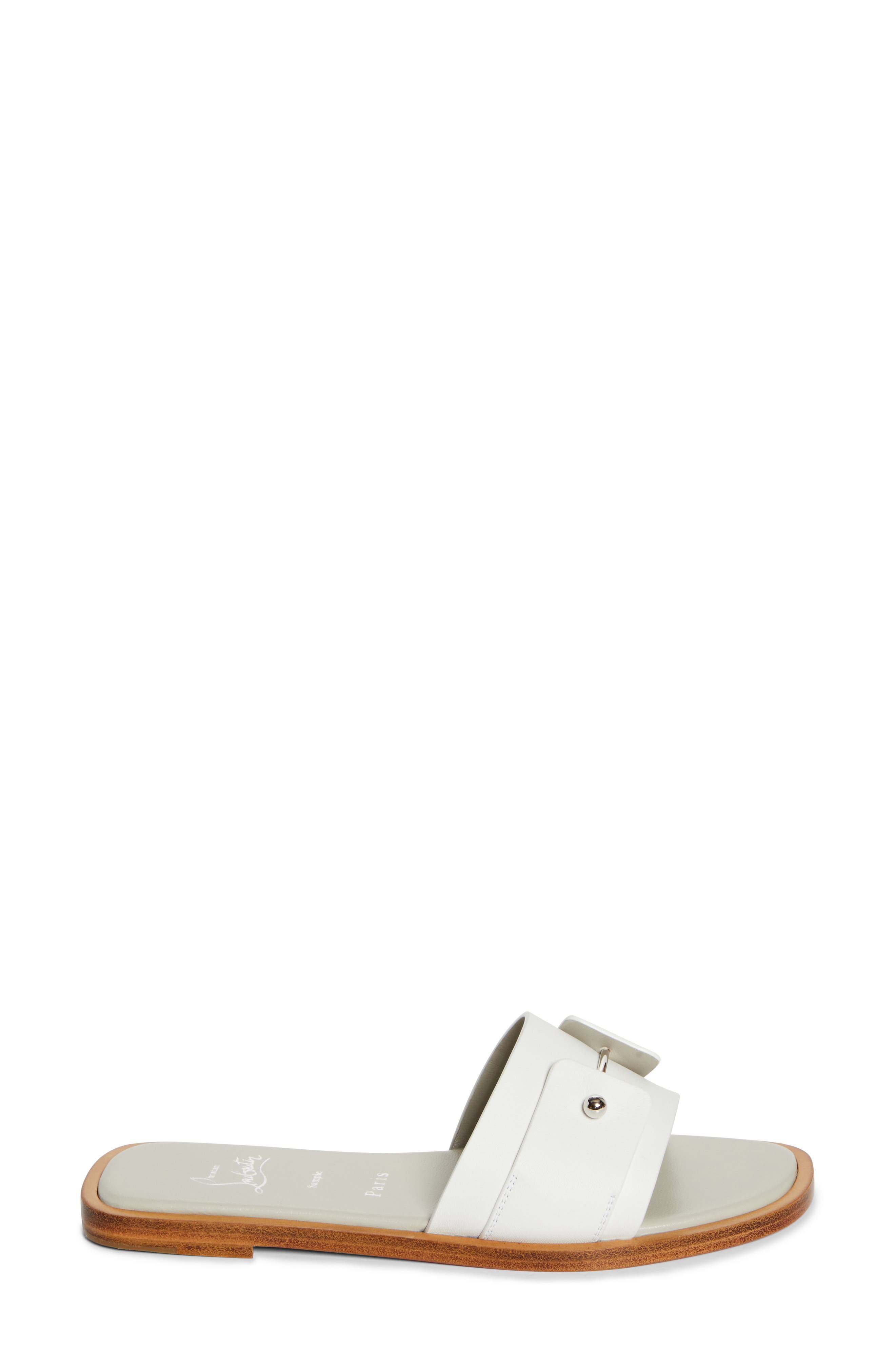 Christian Louboutin Chambelimule Donna Slide Sandal in Bianco/Craie at Nordstrom - 3