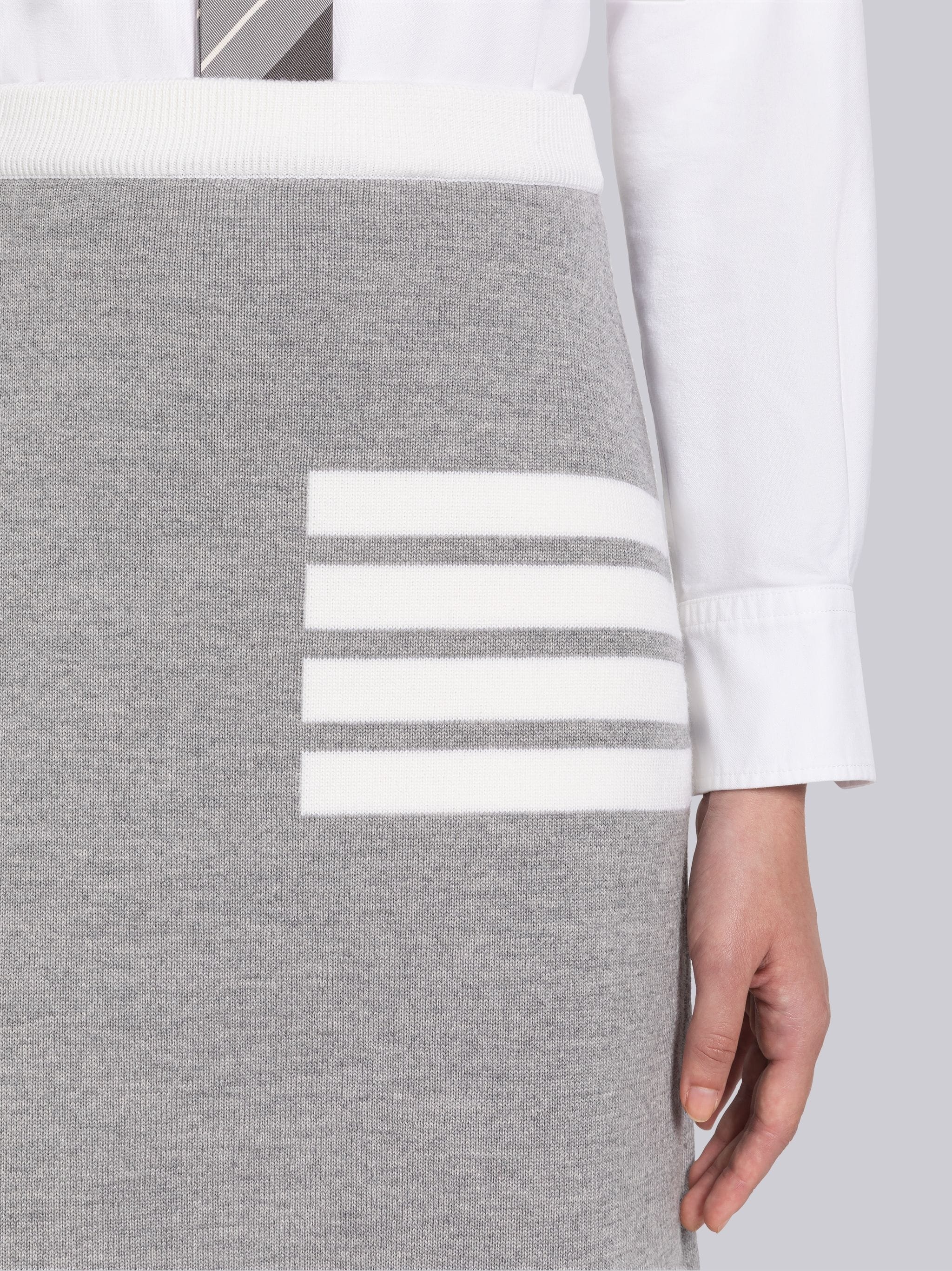 Double Face Merino 4-Bar A-line Skirt - 5