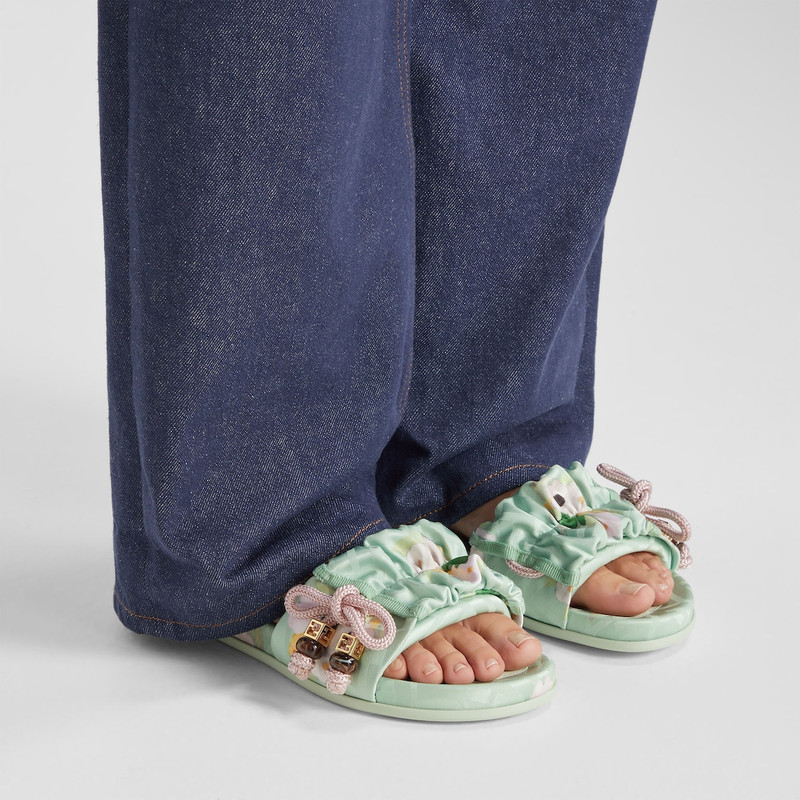 FENDI Fendi Feel Multicolor FF jacquard satin slides outlook