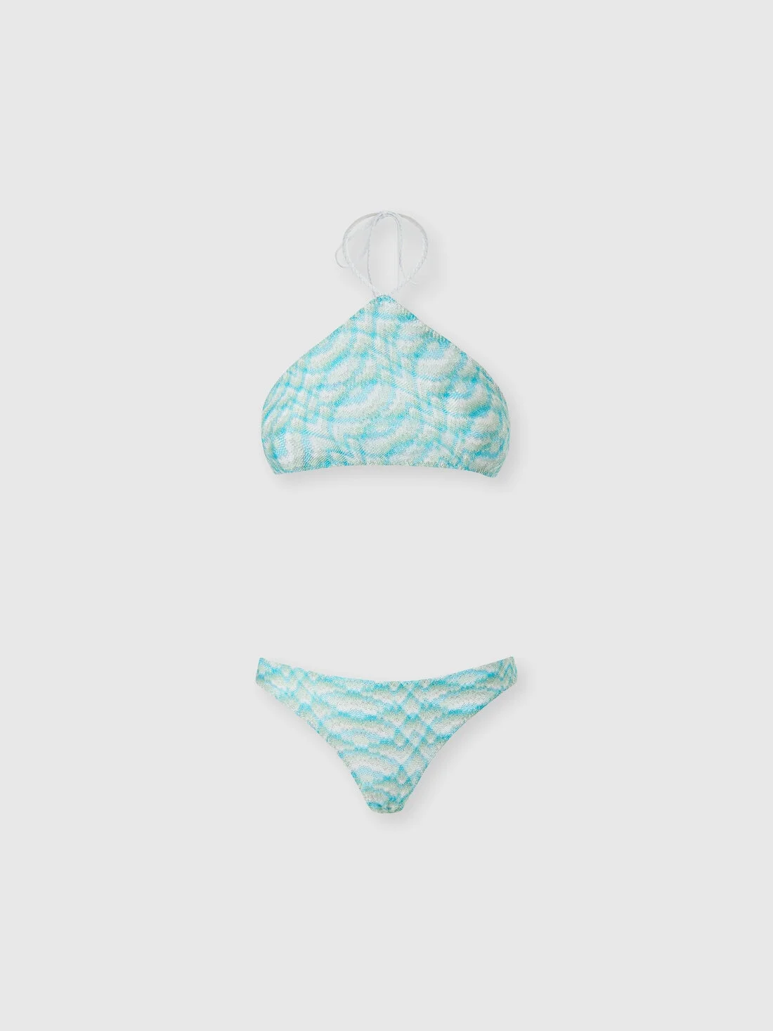 Bikini in shaded lamé viscose with halterneck top - 1