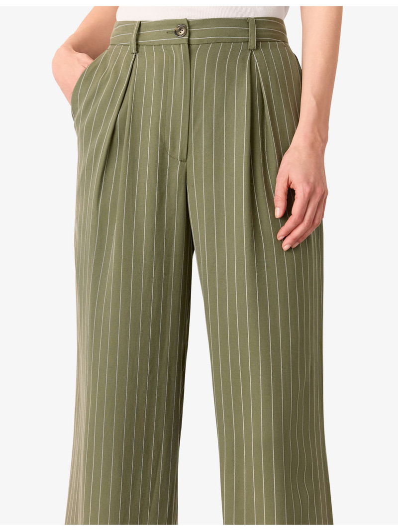 Lottie Pinstriped Wide-Leg High-Rise Woven Trousers 5