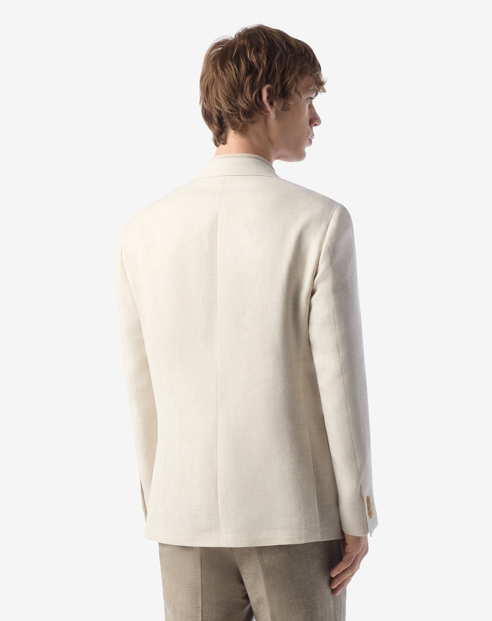 White wool and linen jacket - 3