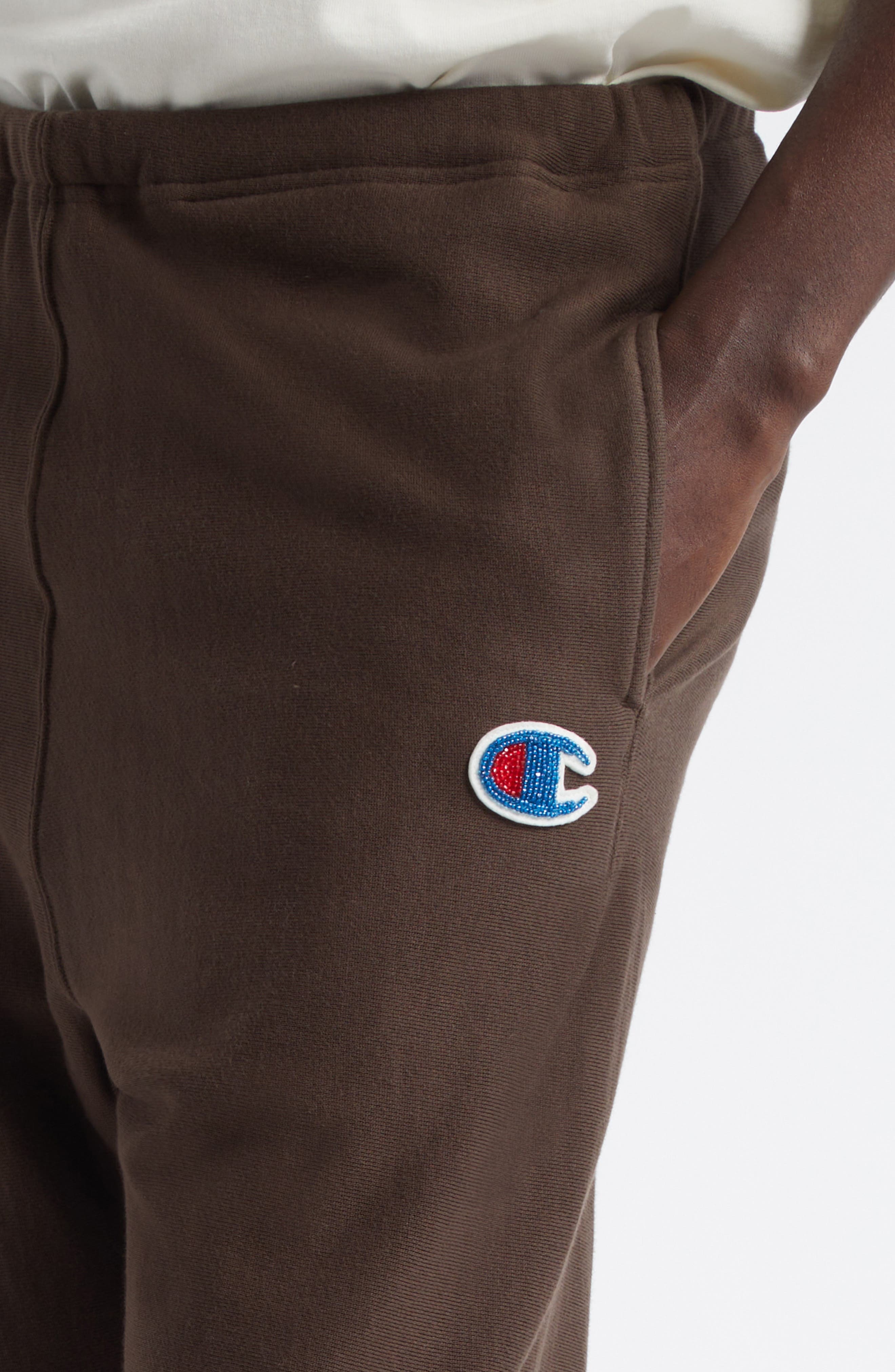 Undercover x Champion Reverse Weave® Cotton Fleece Crop Sweatpants in Brown at Nordstrom - 5