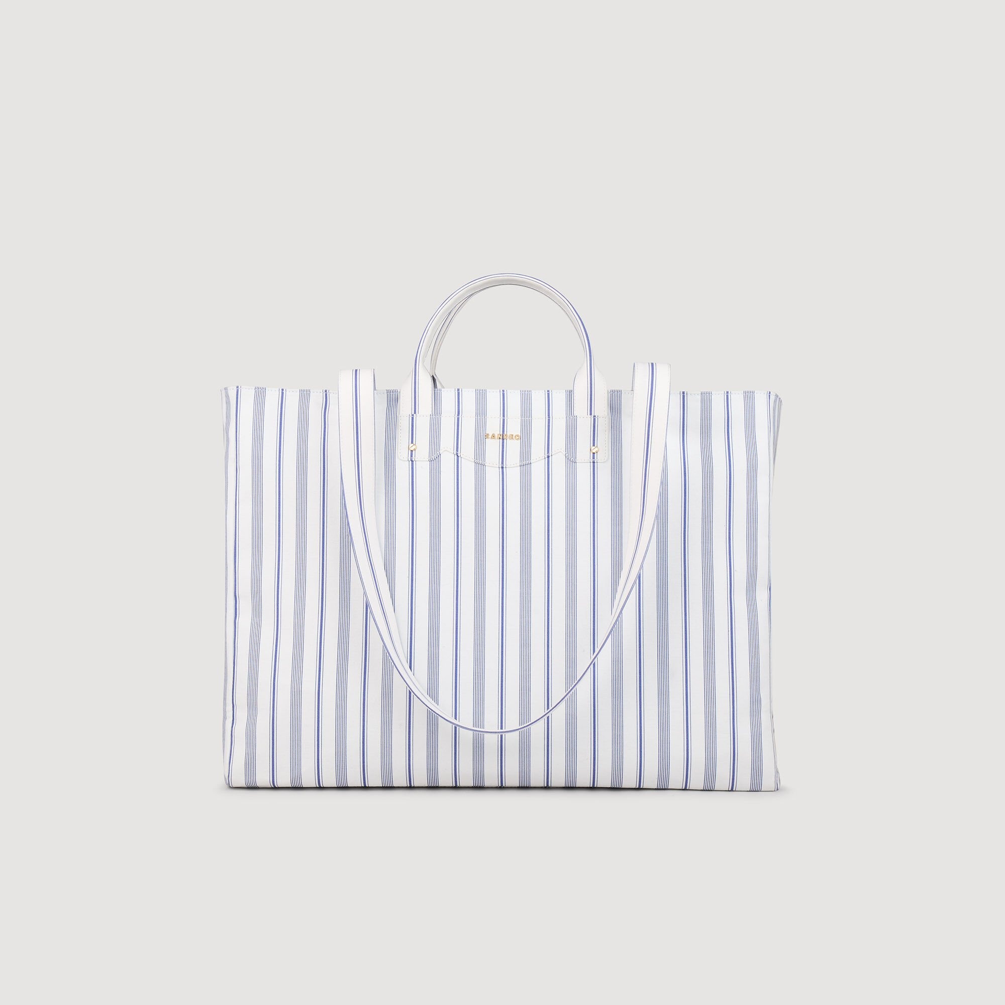 STRIPED CANVAS TOTE BAG - 1