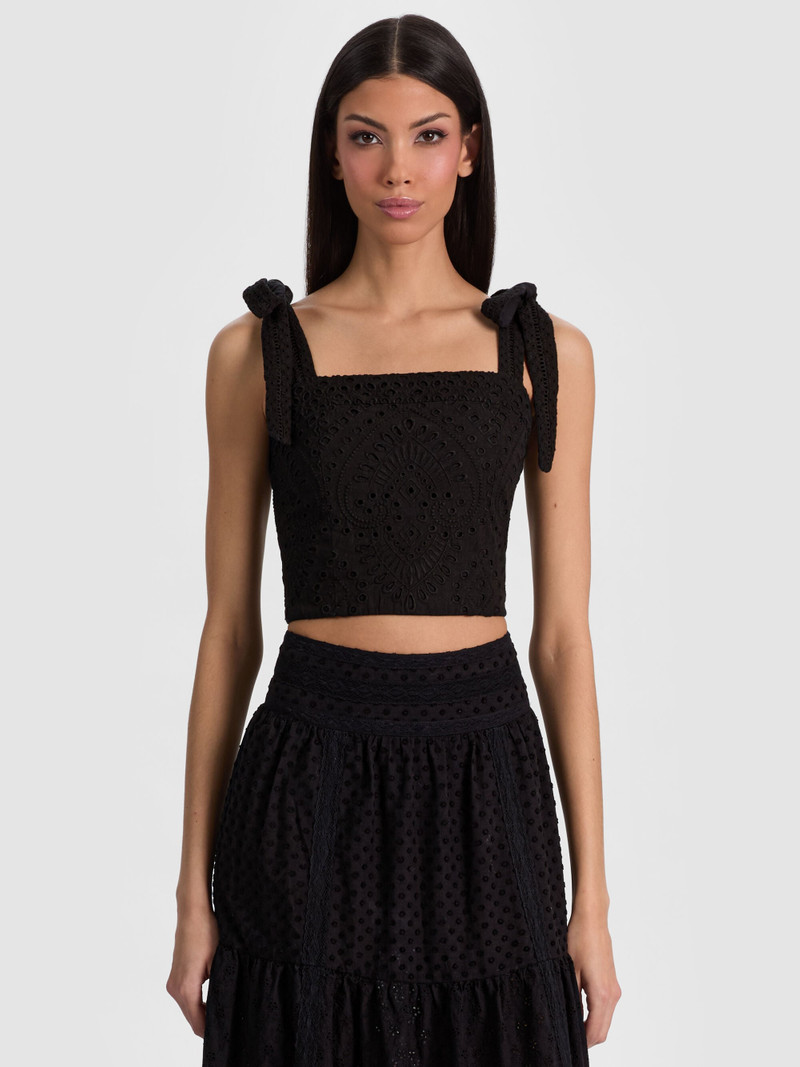 MARINDA EMBROIDERED CROPPED TOP 2
