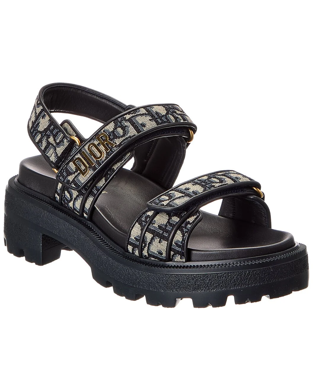 Dior Dioract Oblique Canvas & Leather Sandal - 1