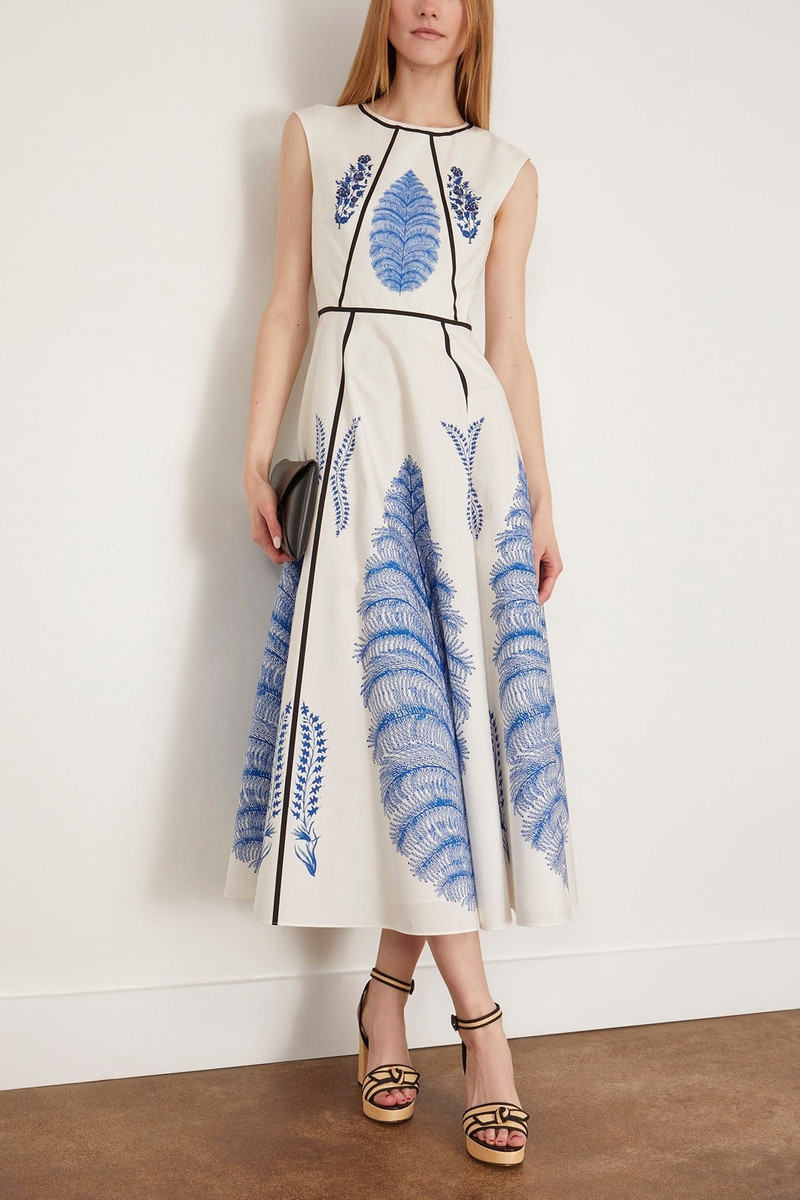GIAMBATTISTA VALLI Dress in Ivory/Blue outlook
