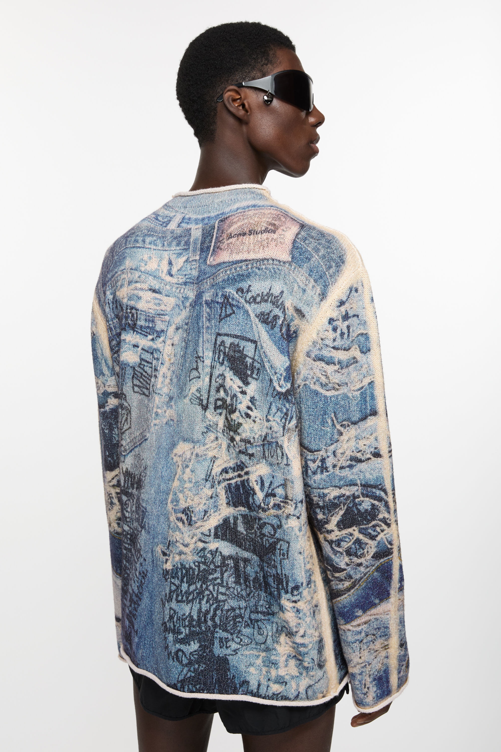 Printed sweater - Denim Blue - 3
