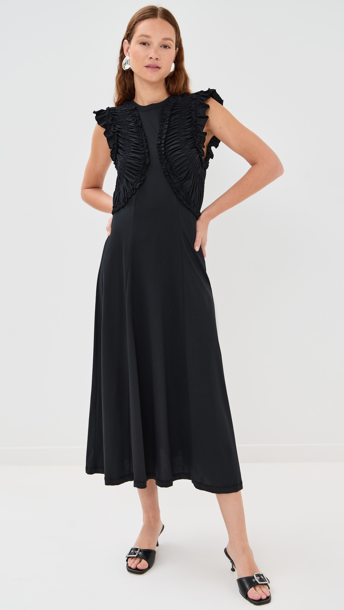 Shiva Sleeveless Ruffled Midi Dress - 4