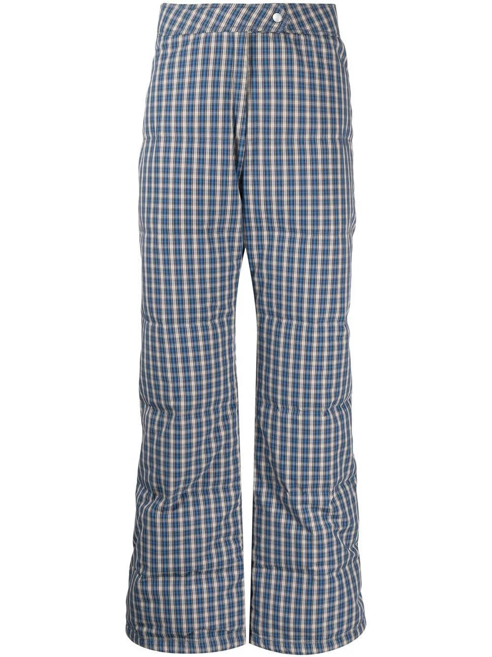 wide-leg checked trousers - 1