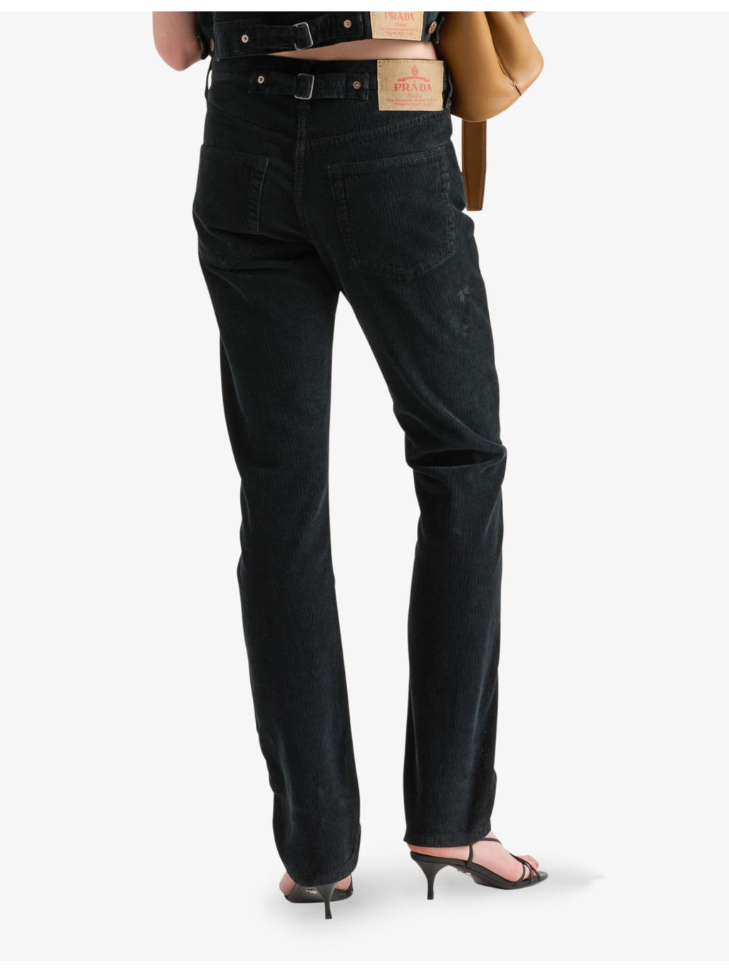 Logo-badge straight-leg corduroy cotton jeans - 3