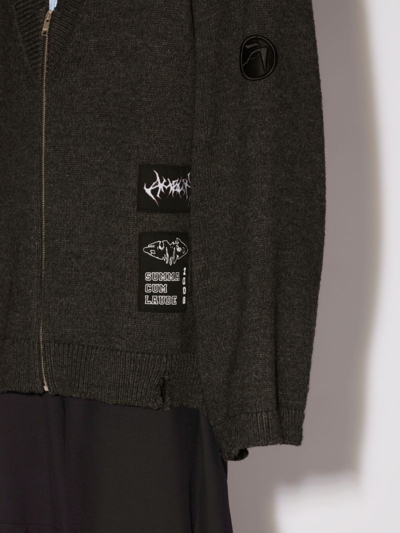 FELTED KNIT ZIP CARDIGAN - 6