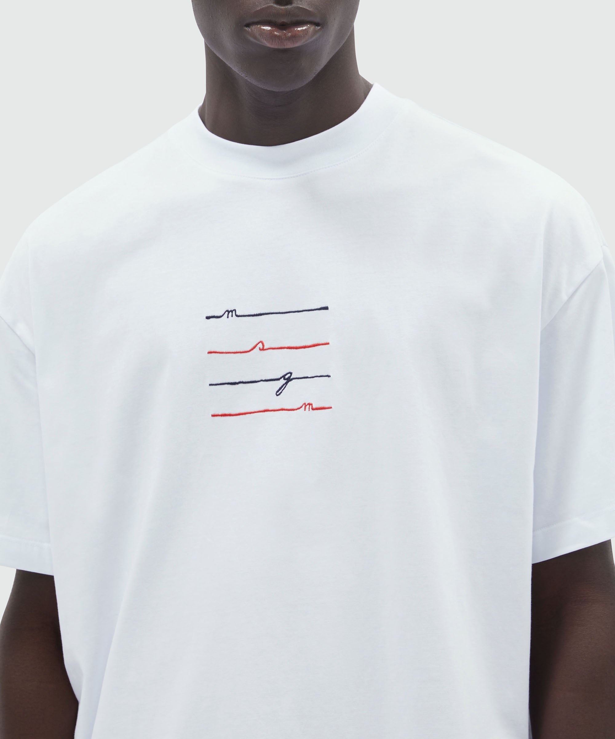 White jersey T-Shirt with MSGM embroidery - 5