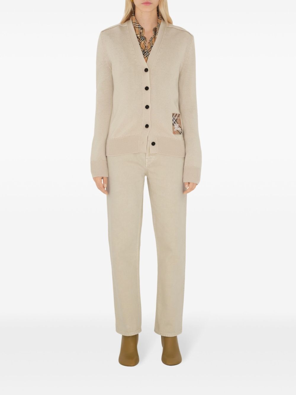 Check Label cardigan - 2