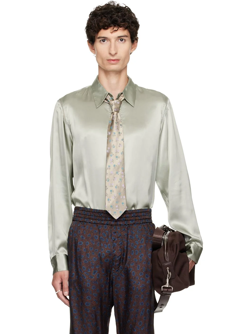 Gray Silk Shirt - 1