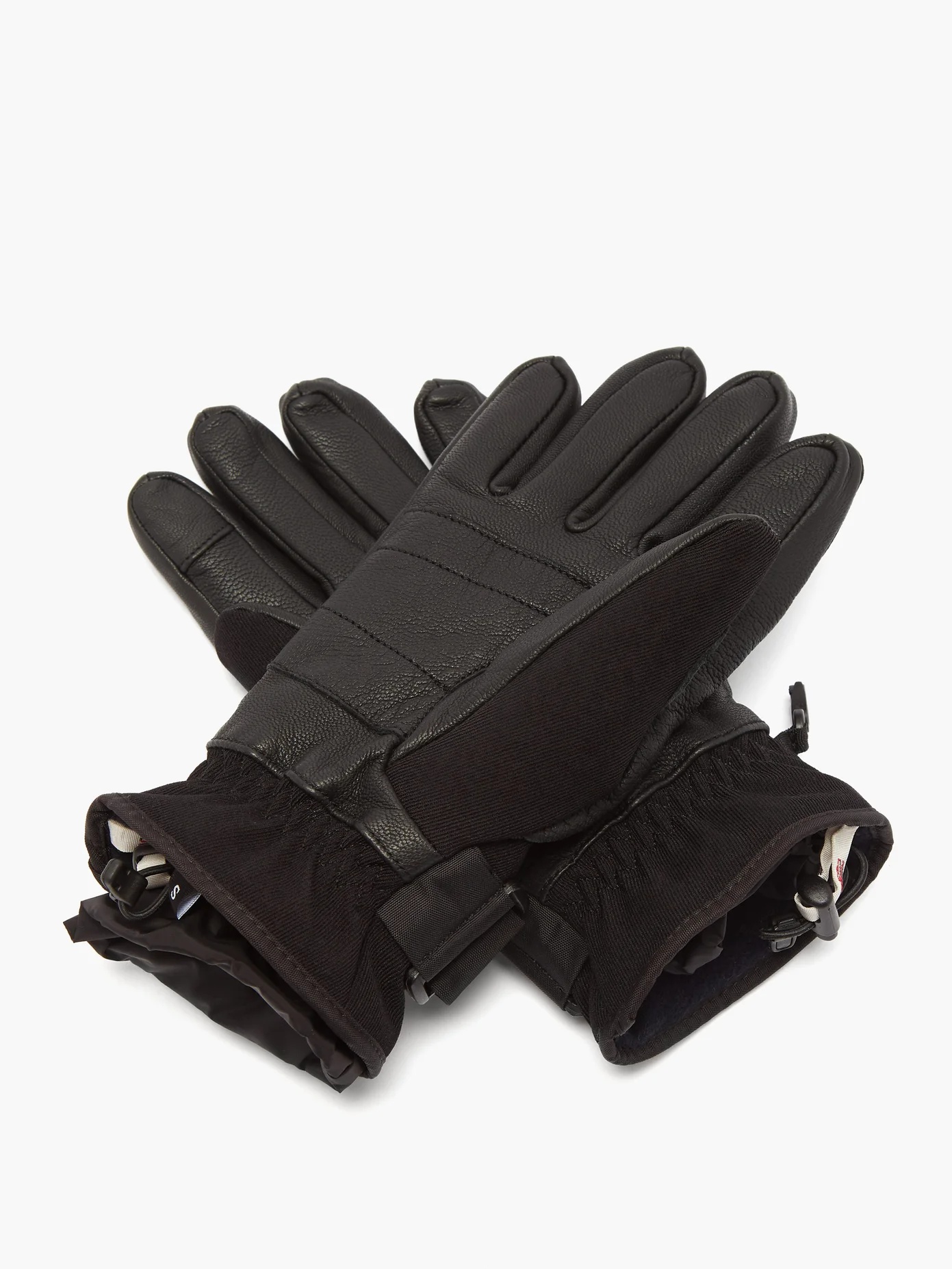 Logo-patch shell and leather gloves - 4