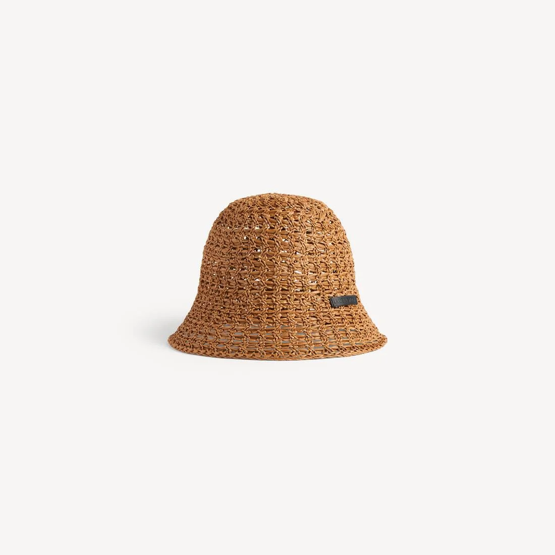 Women's Raffia Bucket Hat in Beige - 1