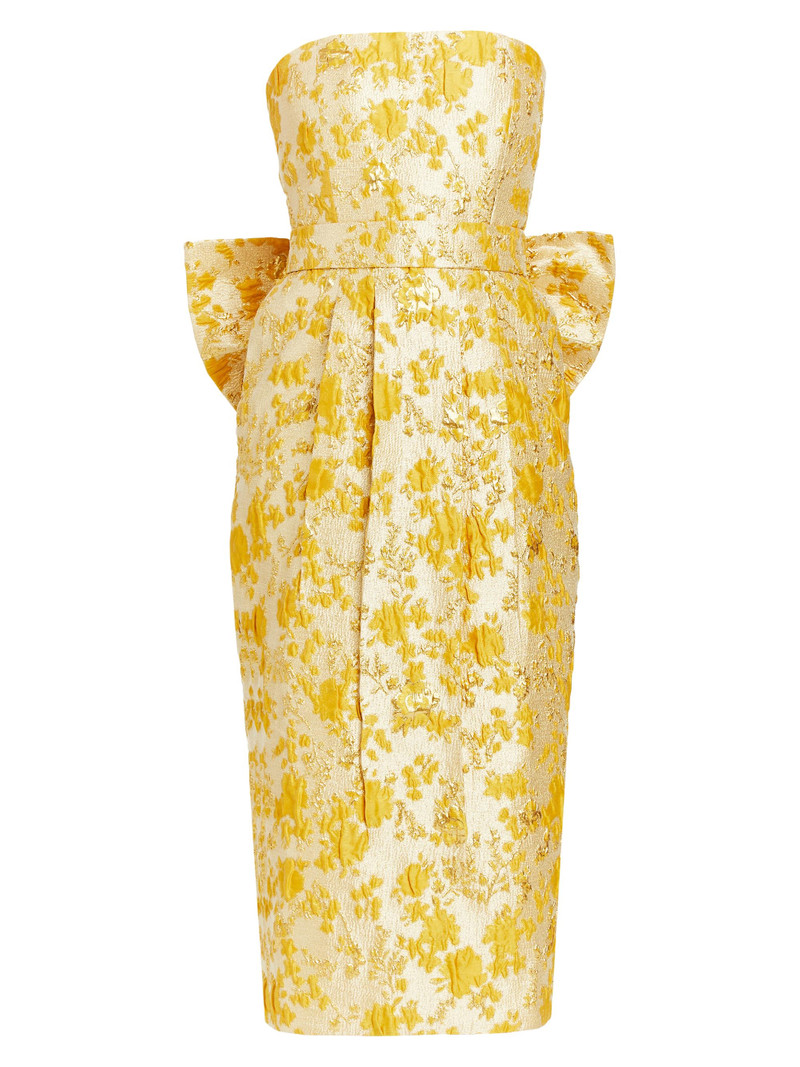 Women's Lorena Floral Jacquard Gown - Champagne Gold 1