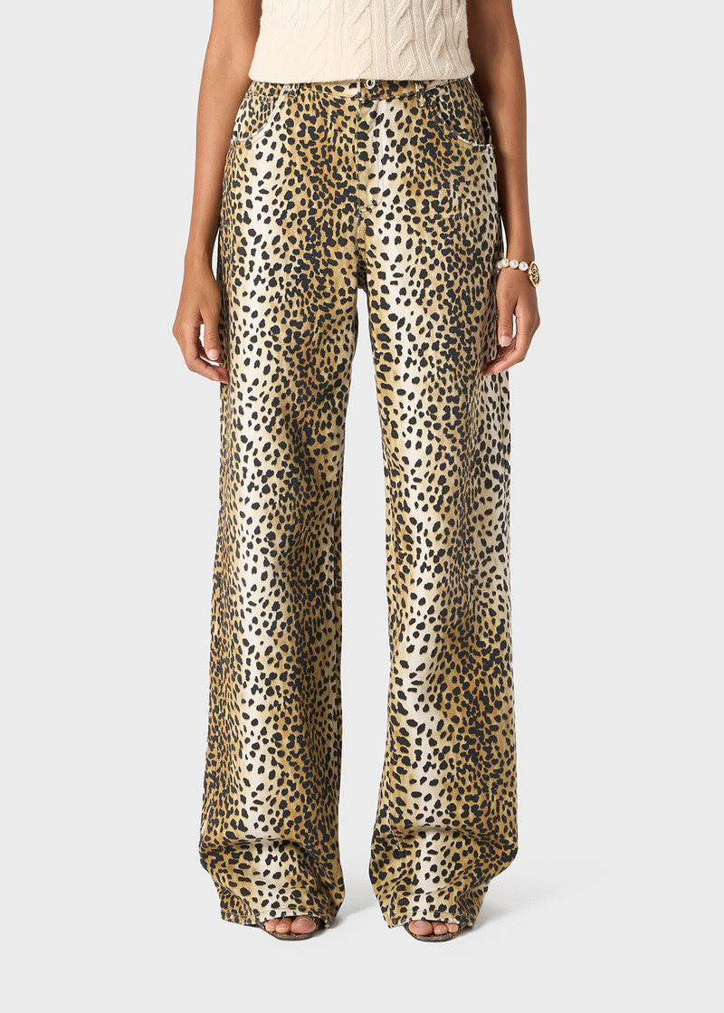BOY FIT PANTS IN ANIMALIER PRINT BULL COTTON 3