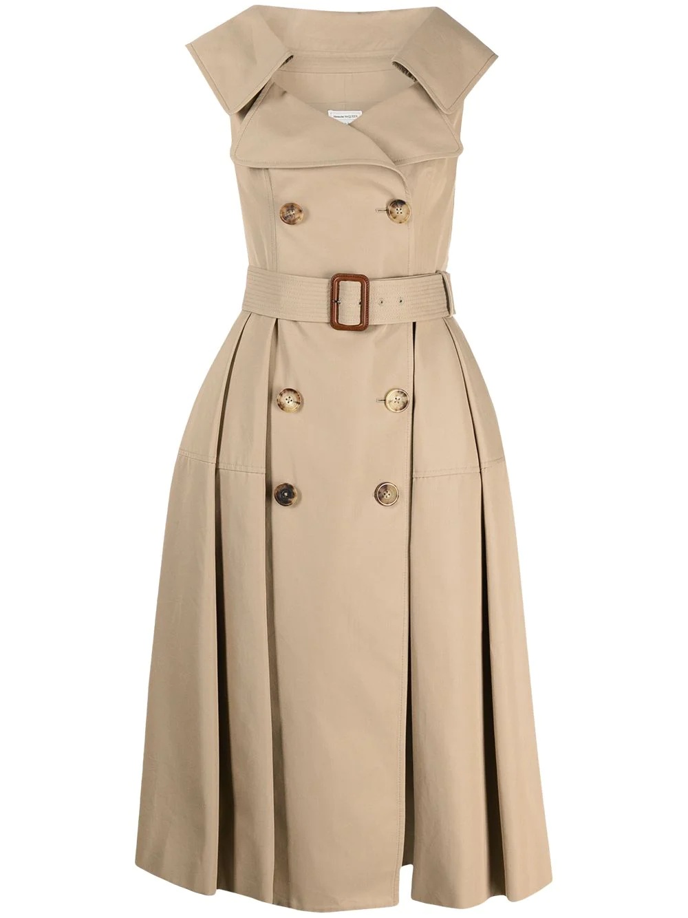 sleeveless pleated trench coat - 1