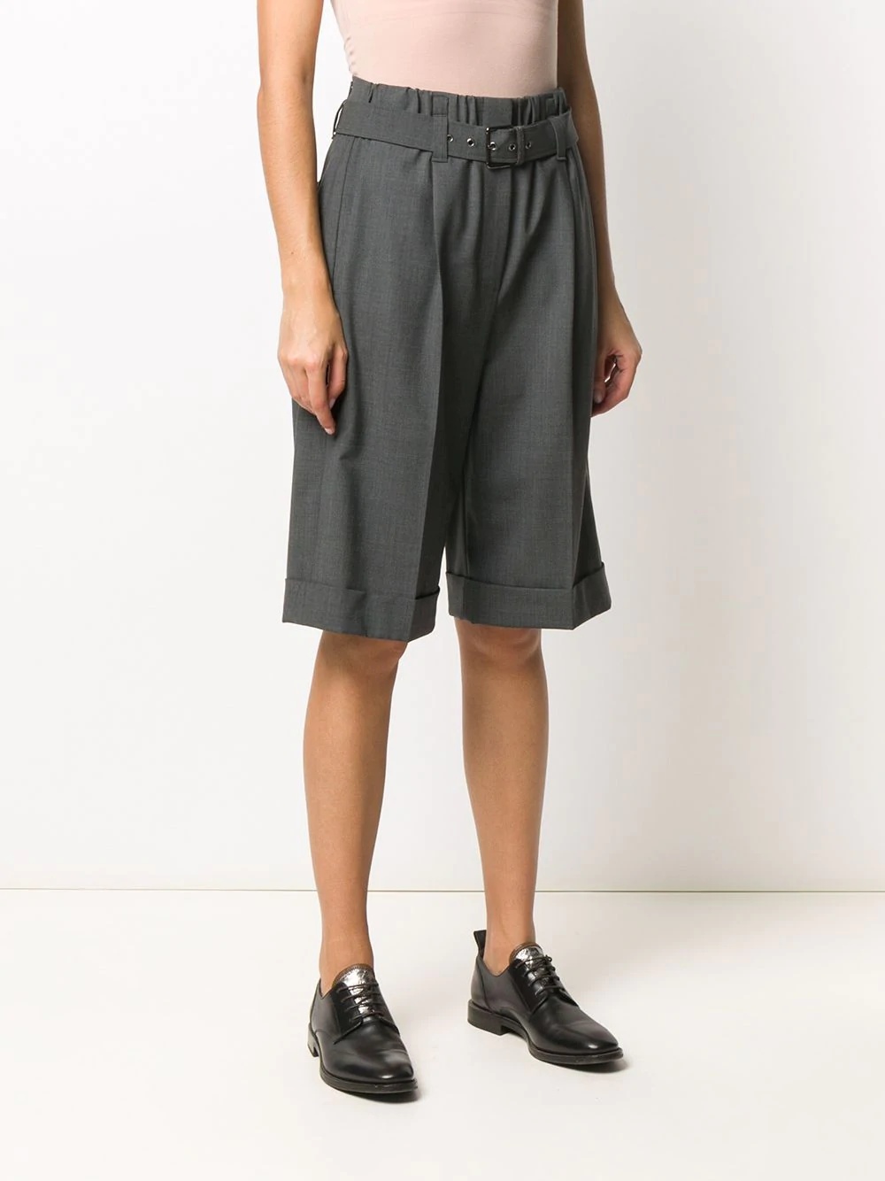 belted knee-length shorts - 3