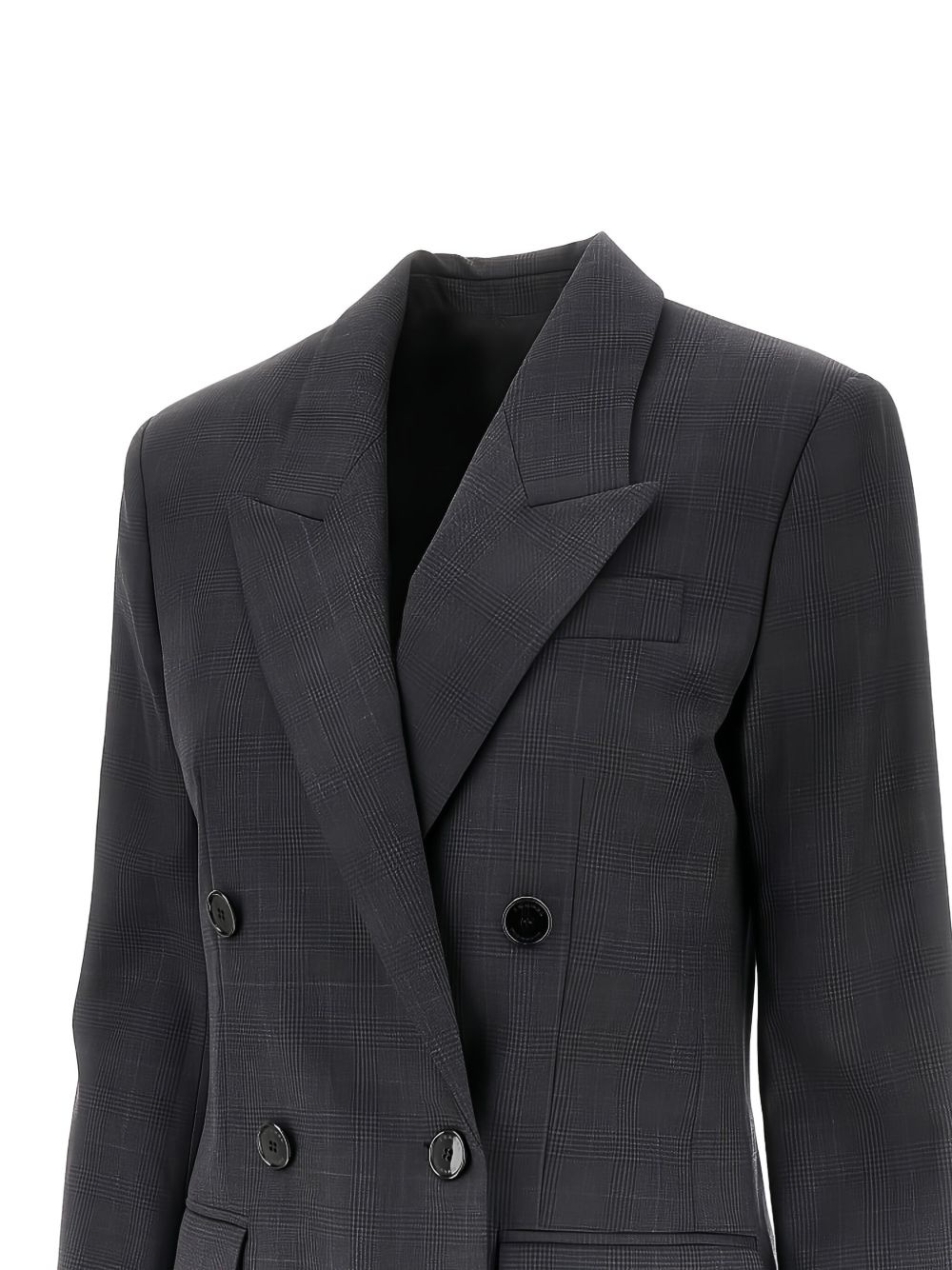 double-breasted checked jacket - 2