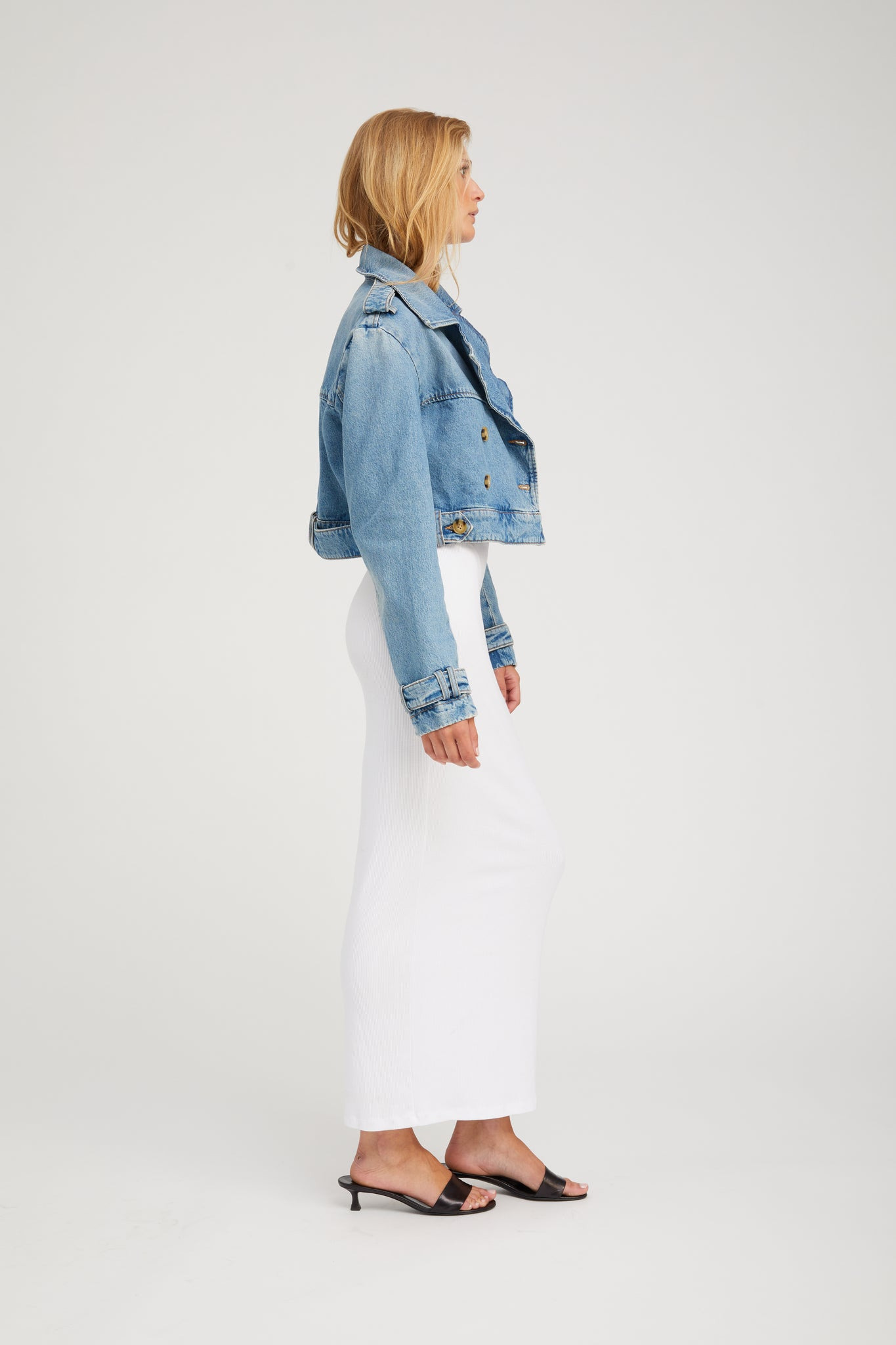 PARADIS CROPPED DENIM TRENCH - 5