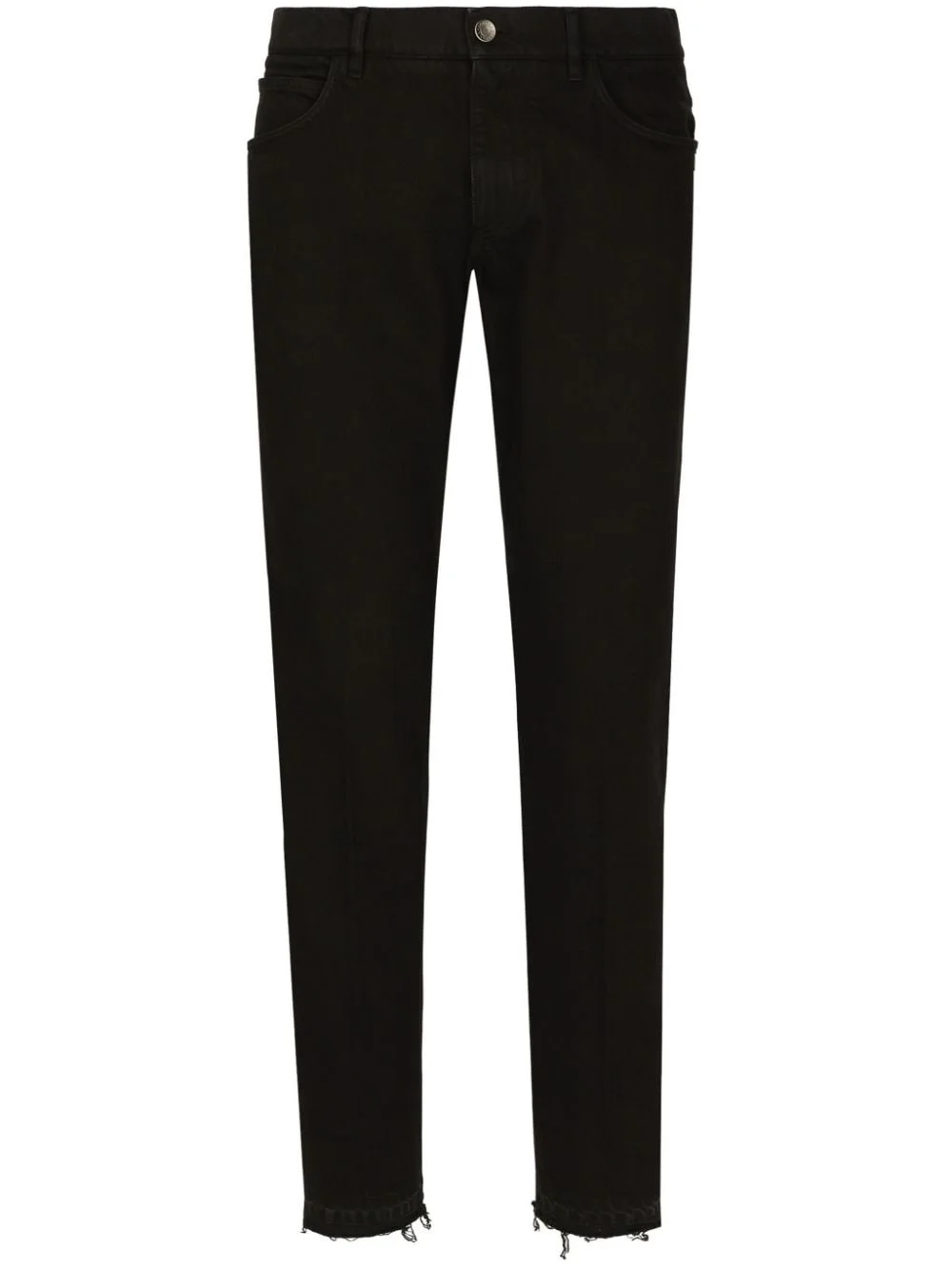 distressed hem slim-fit jeans - 1