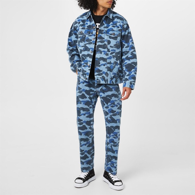 A BATHING APE® CAMO OVER DENIM JACKET outlook