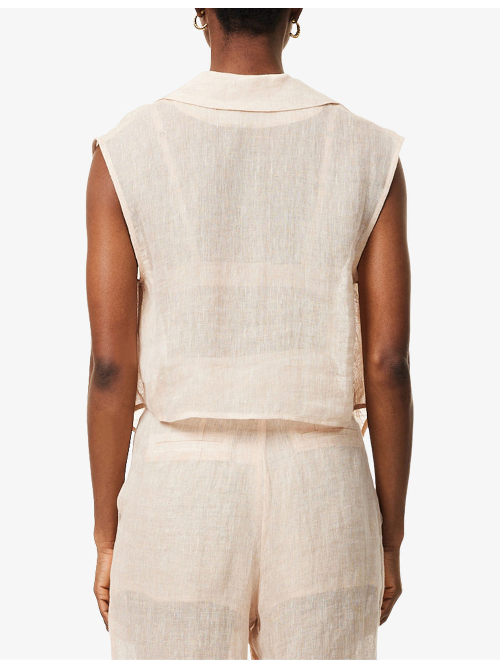 Sanabo Sleeveless Linen Shirt - 4