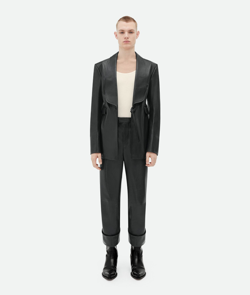 Lapelled Leather Trousers 4