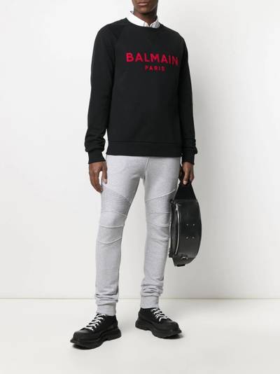 Balmain flock ribbed logo track pants outlook