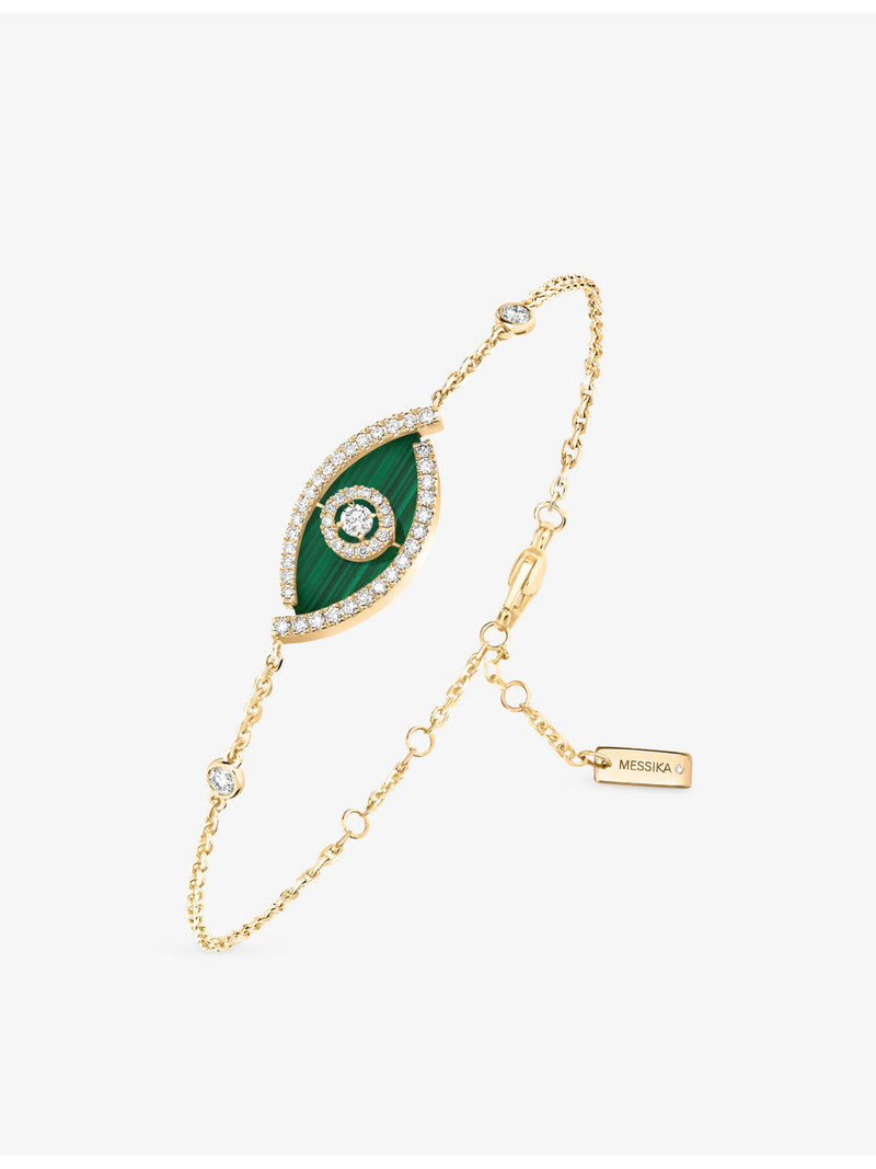 Lucky Eye 18ct Yellow-Gold, Malachite And 0.32ct Diamond Bracelet 1