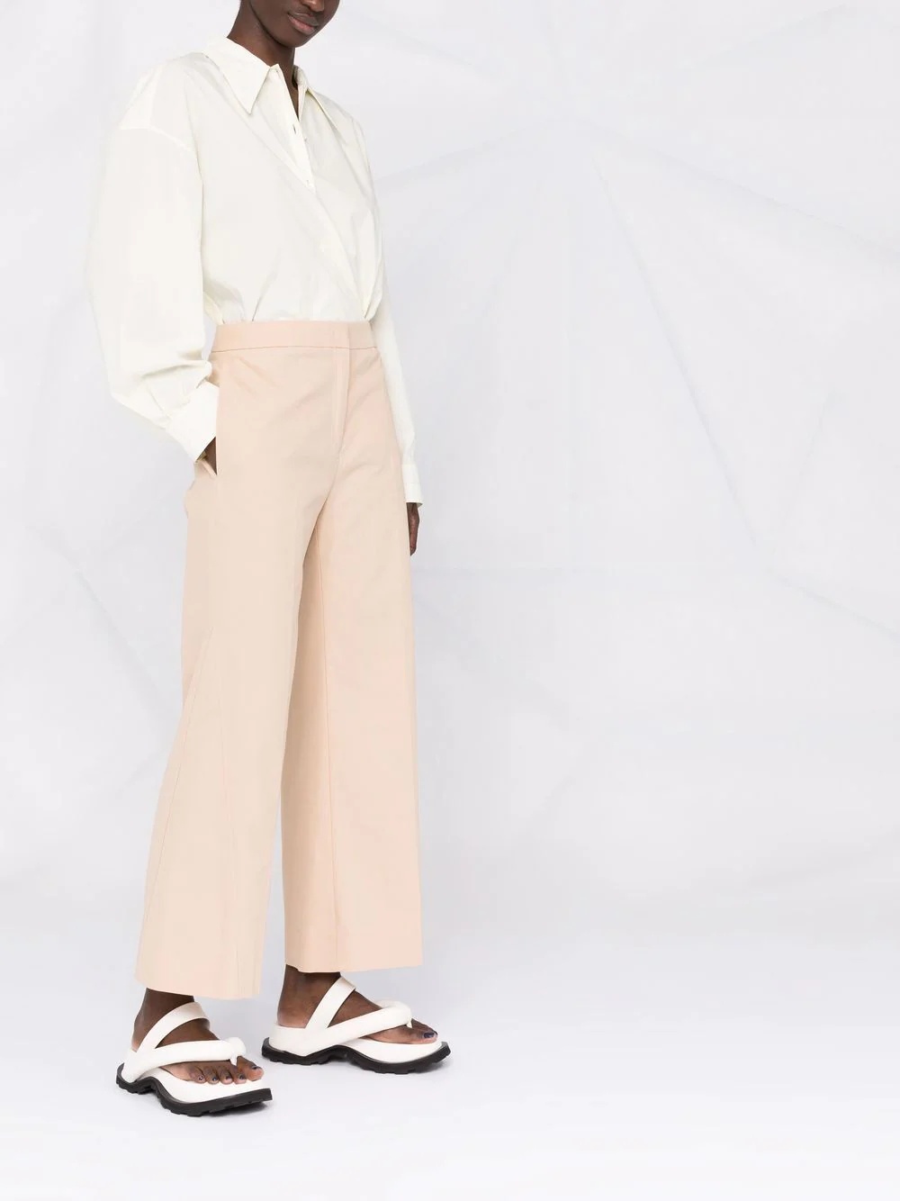 straight-leg cotton trousers - 4