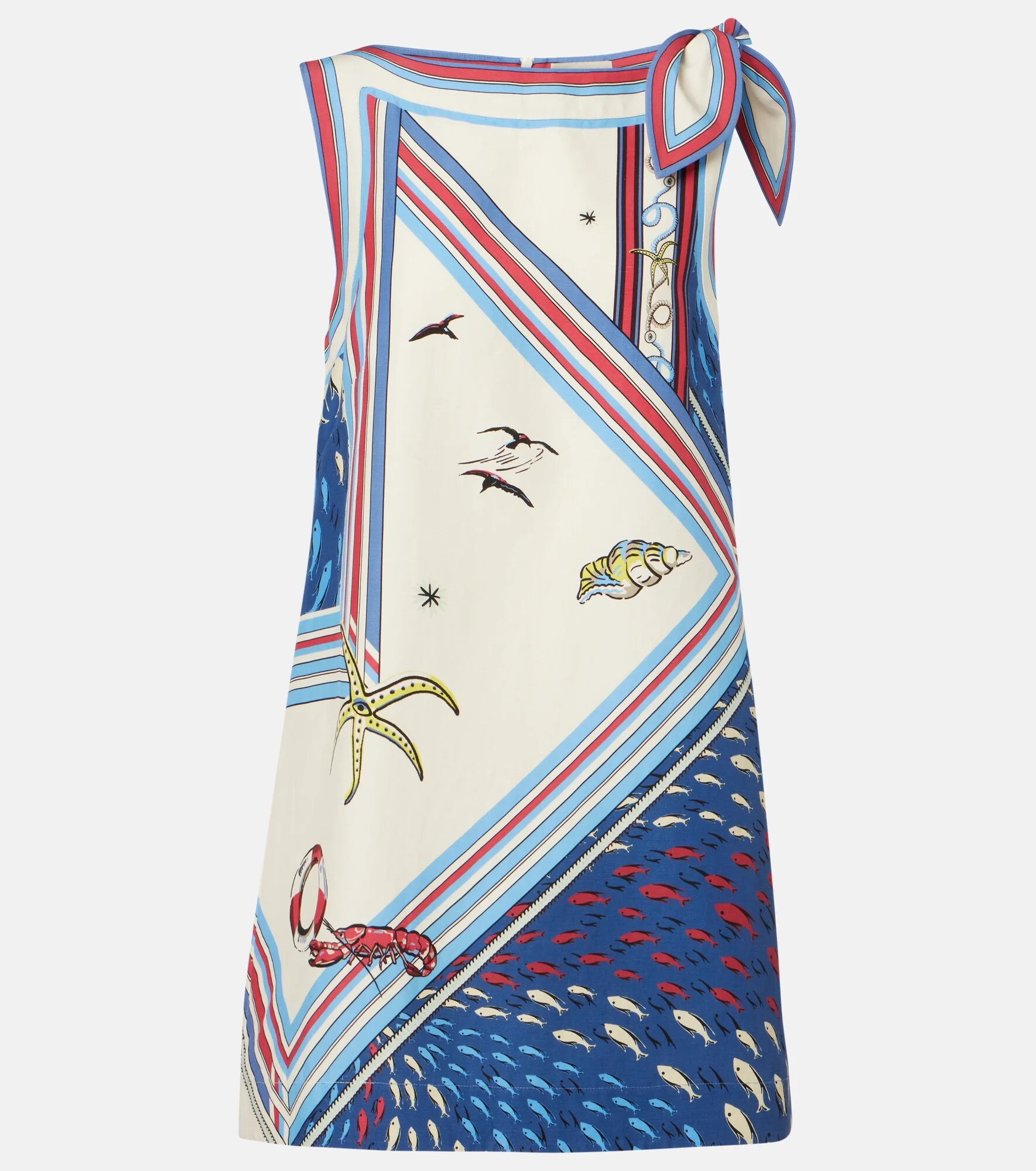 Printed satin foulard minidress - 1
