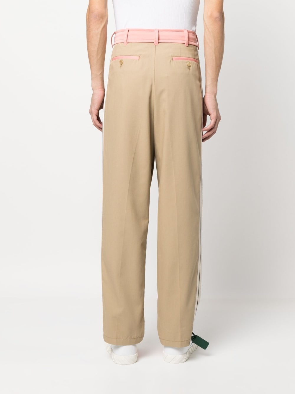drawstring-waist straight-leg trousers - 4