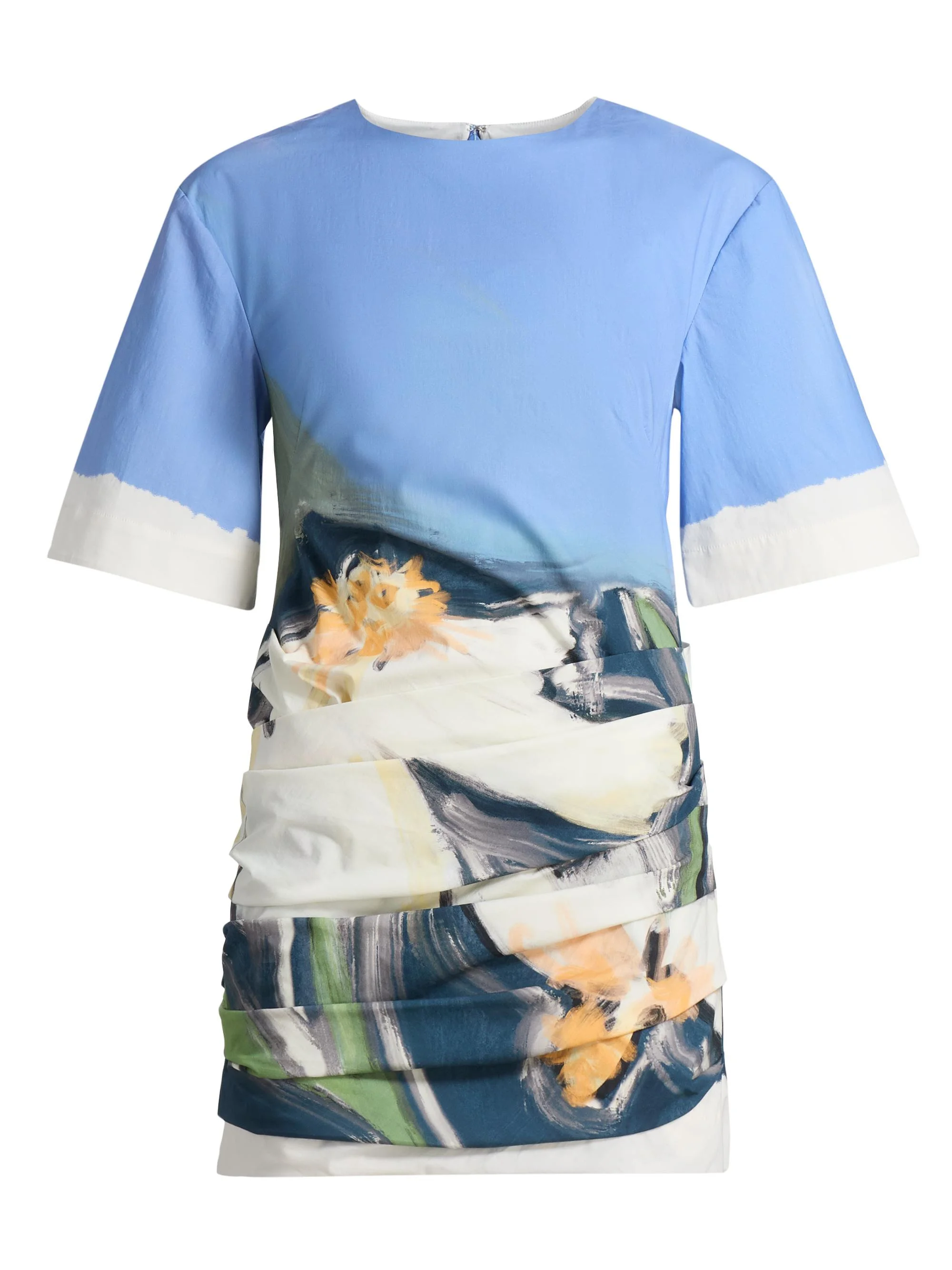 Women's Beaux Garden Print Draped Minidress - Posy Impression - 1