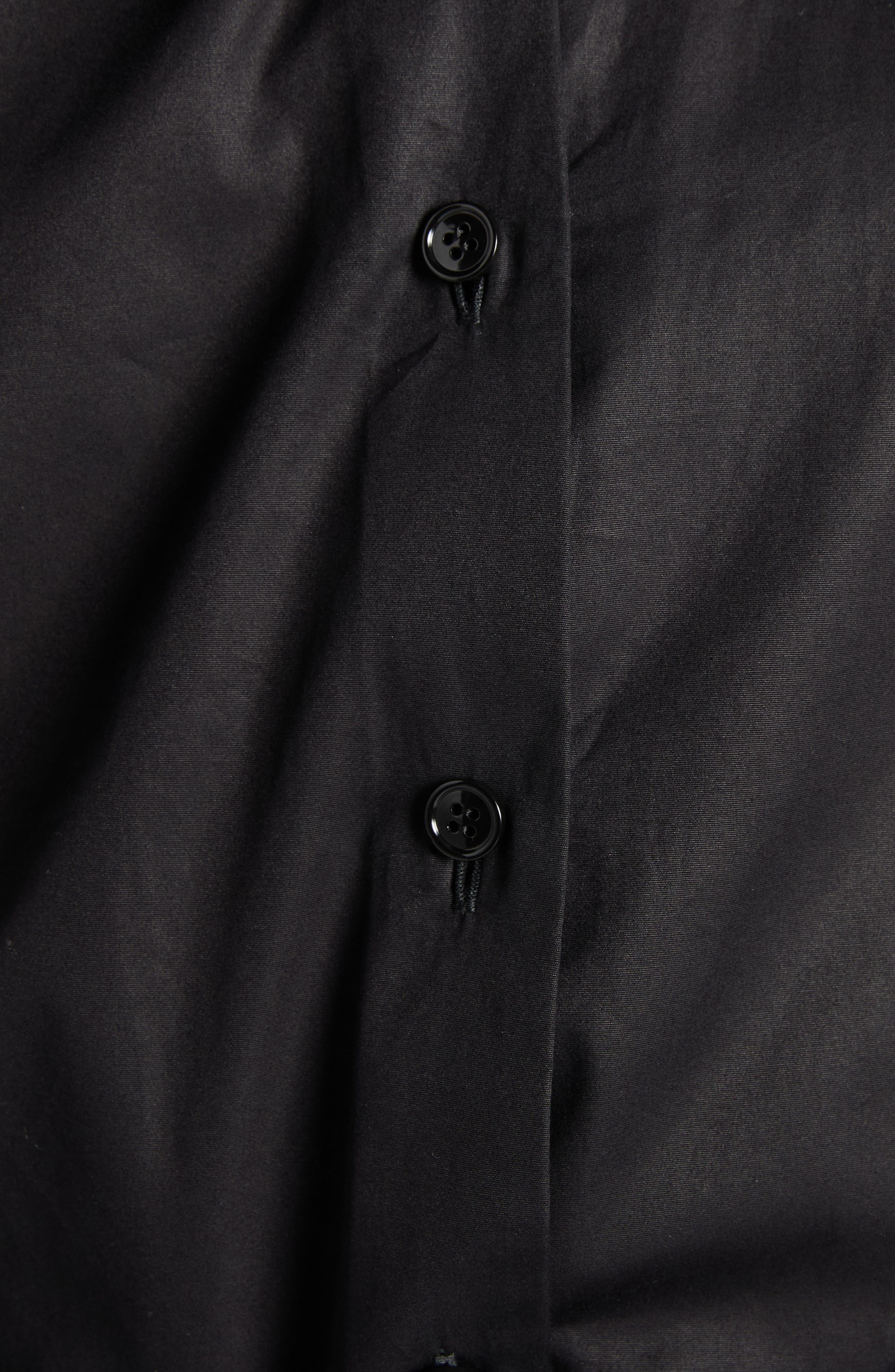 McQueen Ruffle Bow Cotton Shirt in Black at Nordstrom - 6