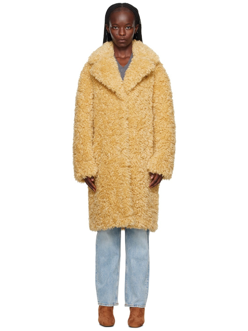 Tan Camille Cocoon Faux-Fur Coat 1
