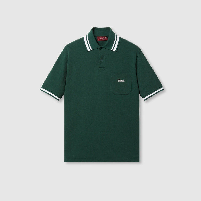 Cotton piquet polo shirt with Web 1